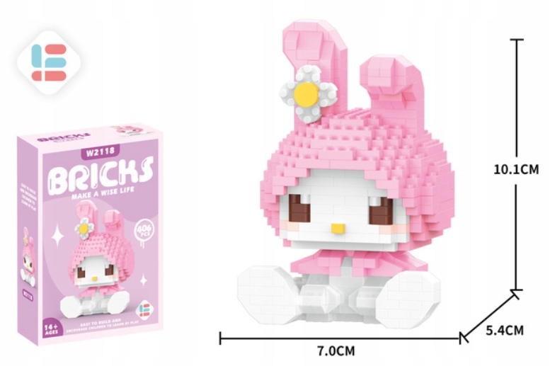 Klocki Hello Kitty Sanrio Figurka My Melody Box Pudełko 406 elementów Marka inna