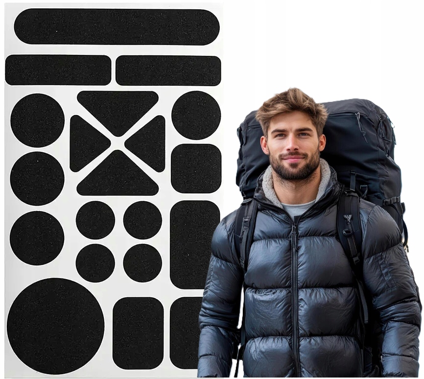 Černé samolepící záplaty na bundy, voděodolné, 20 kusů, Velké