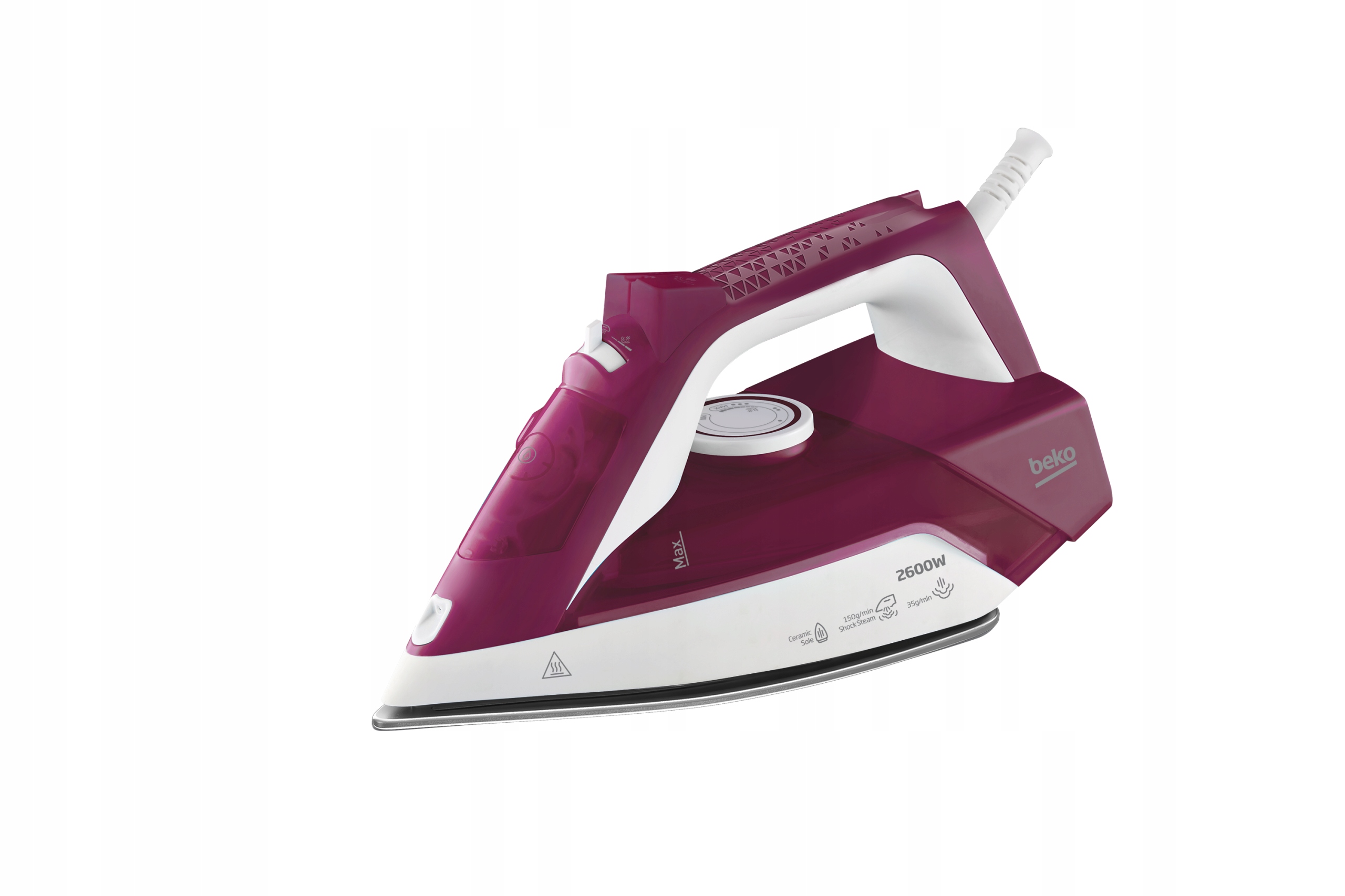Żelazko parowe Beko SIM3126R Para 120 g/min Samoczyszczenie 2600W