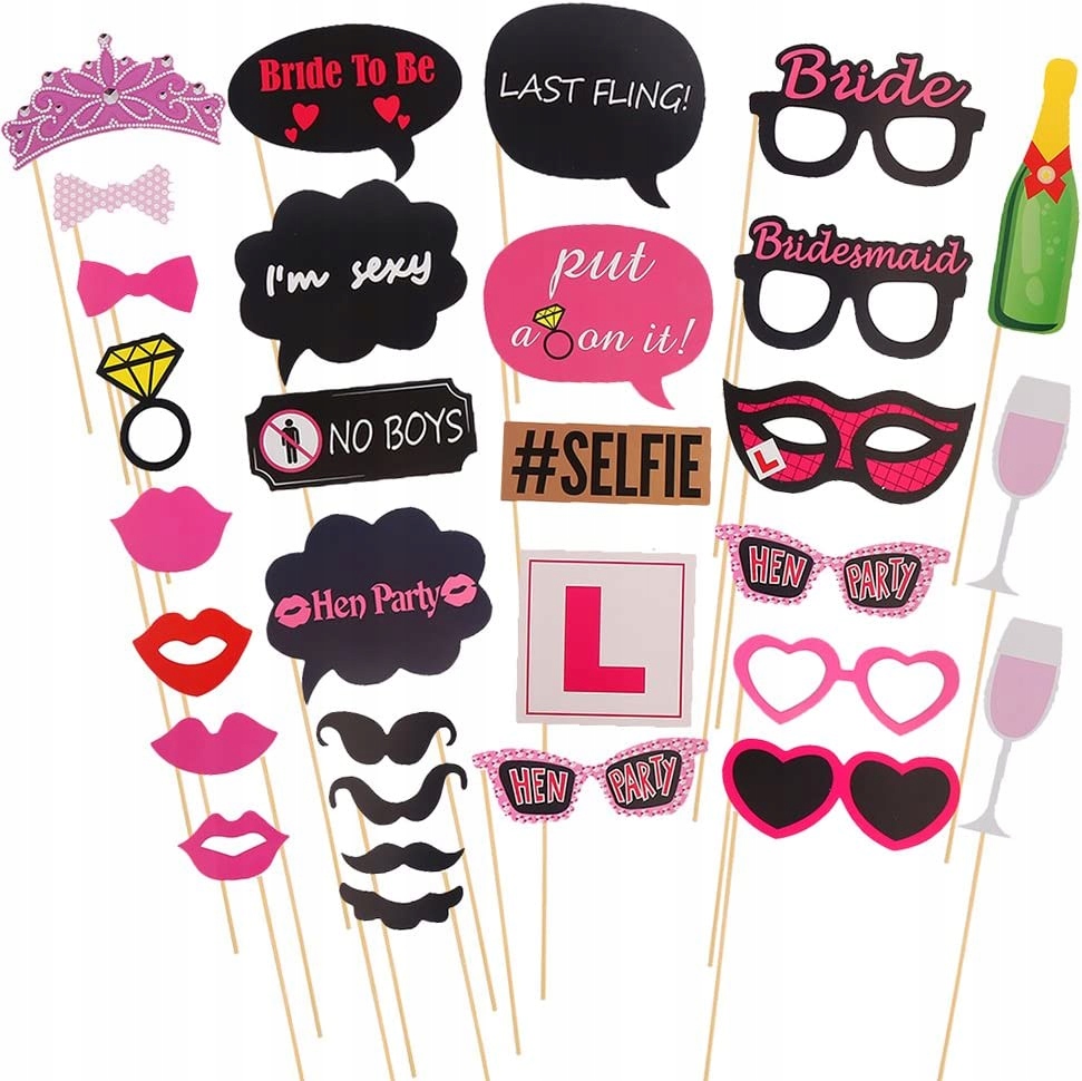 REKWIZYTY DO FOTOBUDKI NA WIECZÓR PANIEŃSKI 30 SZT