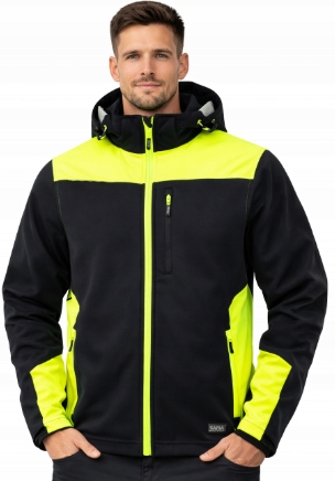 Výstražná pracovní bunda Softshell Bozp voděodolná, Větruodolná Bozp L