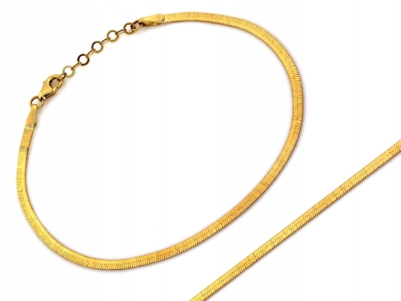 Zlatý dámský náramek 585 14k 3.71g s nastavitelnou velikost 19, šířka 3.5 mm