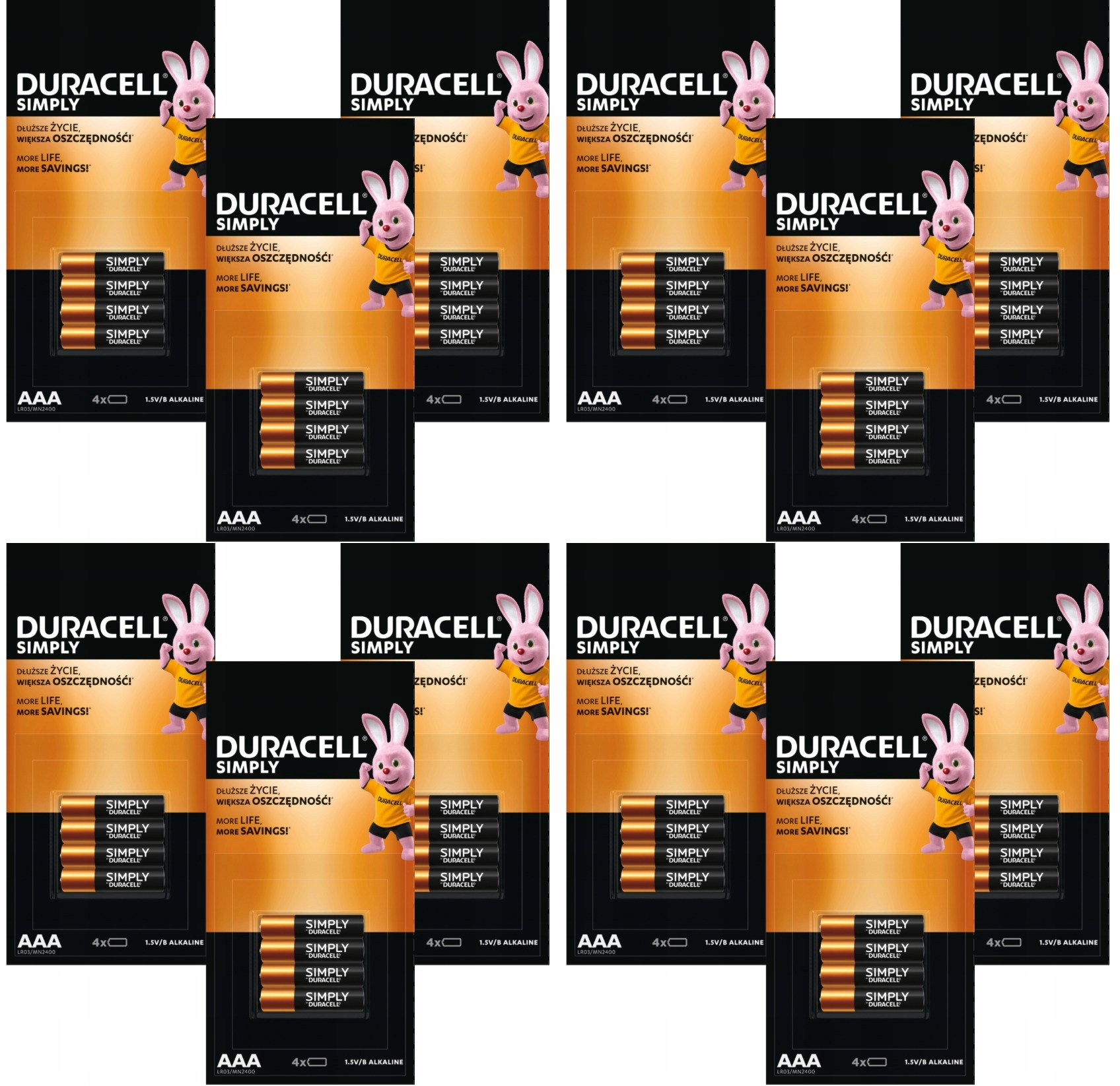 Baterie Alkaliczne Duracell LR3 Aaa Oryginalne 48 szt