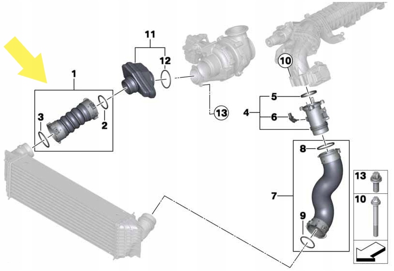 WAZ TURBO PRZEWOD RURA BMW X5 X6 11617823236 Producent czesci Inny