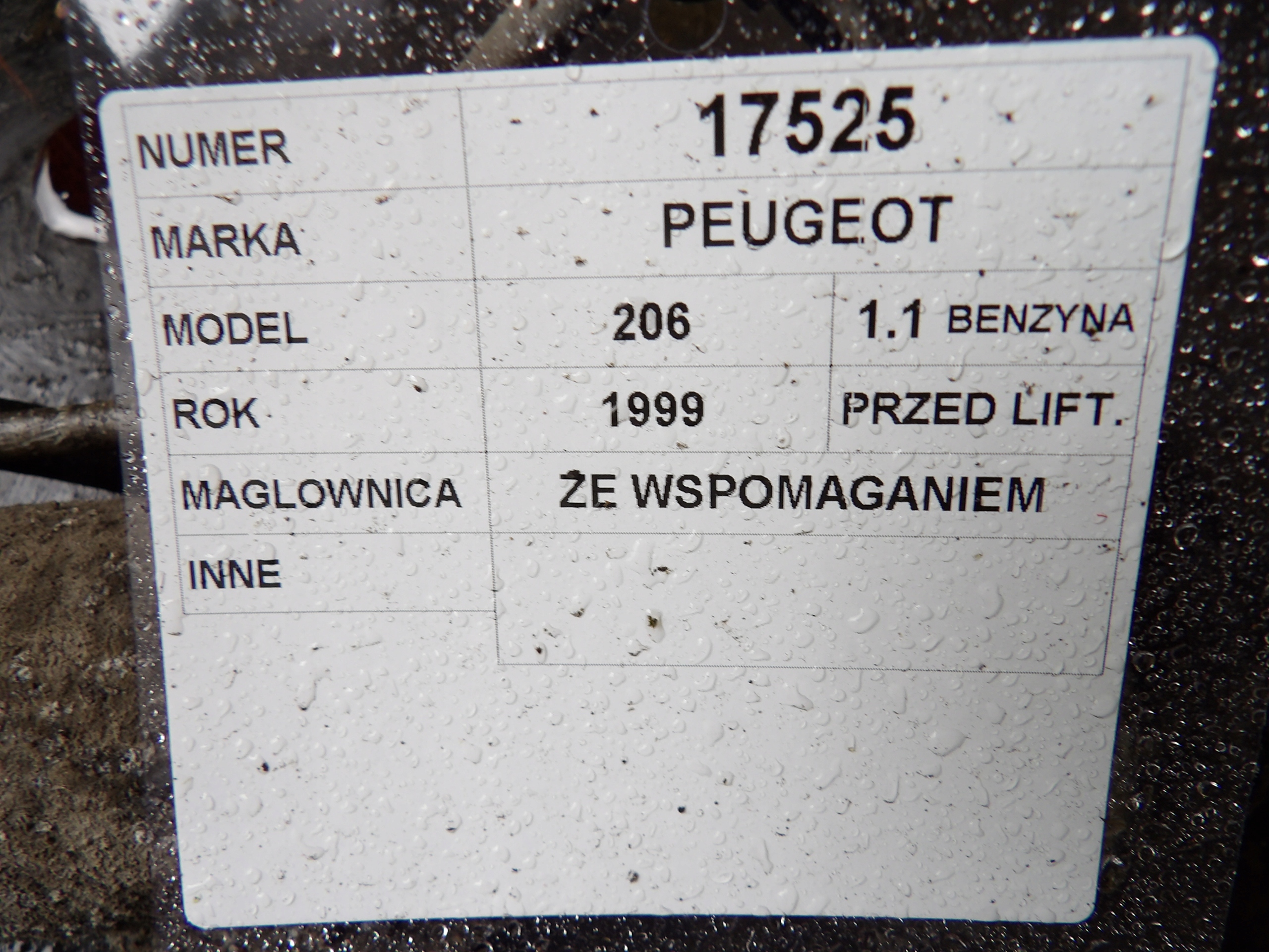 Peugeot 206 control 1,1B