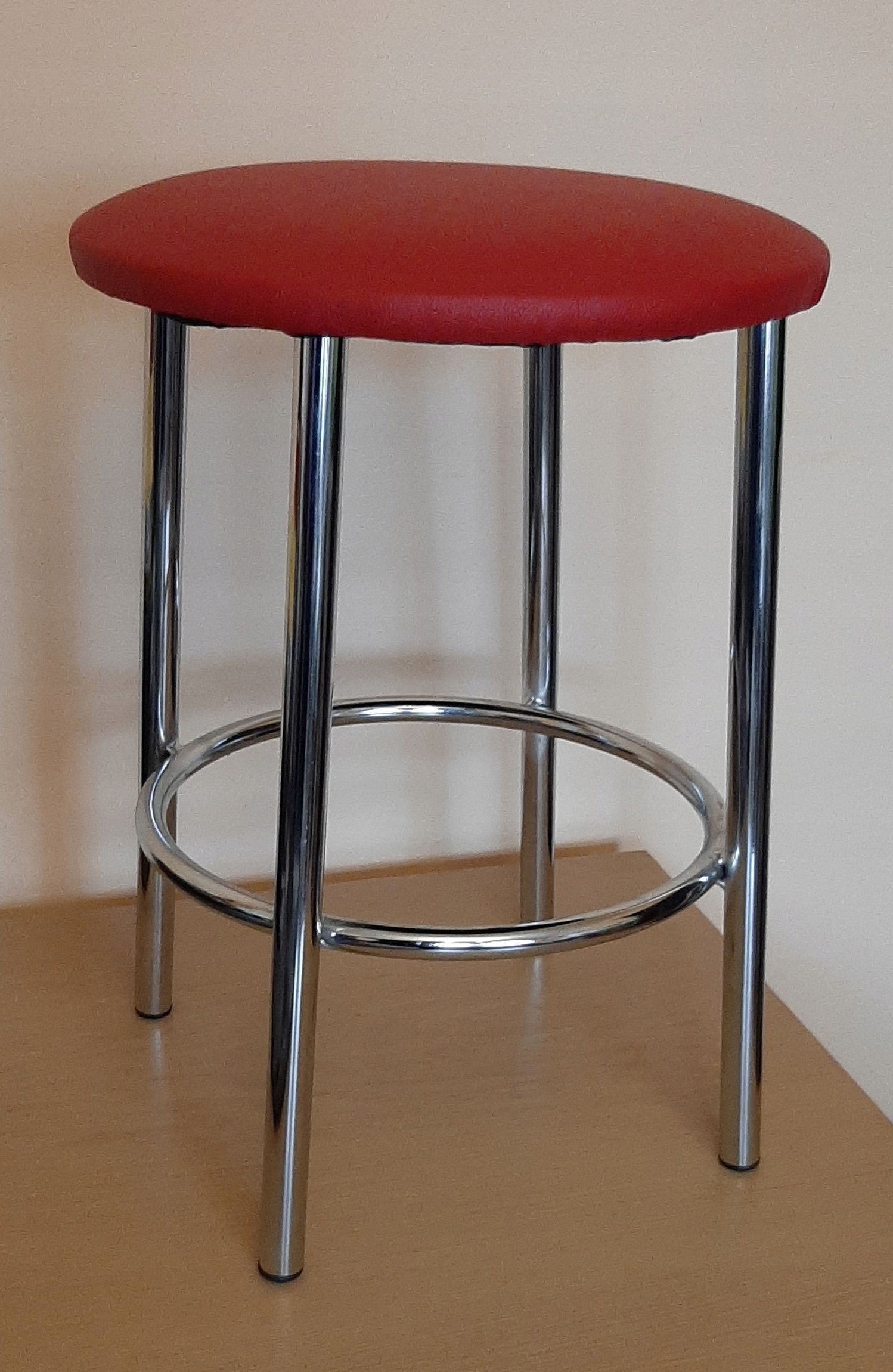 Taboret chromowy Jopek czerwony Eko. Do kuchni. Kod producenta M0000005043