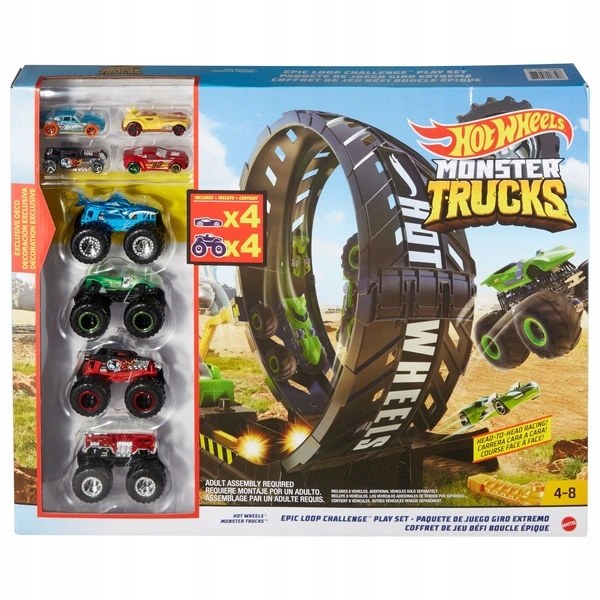 Zestaw Hot Wheels Monster Trucks Auta Tor z Pętlą Autka Truck
