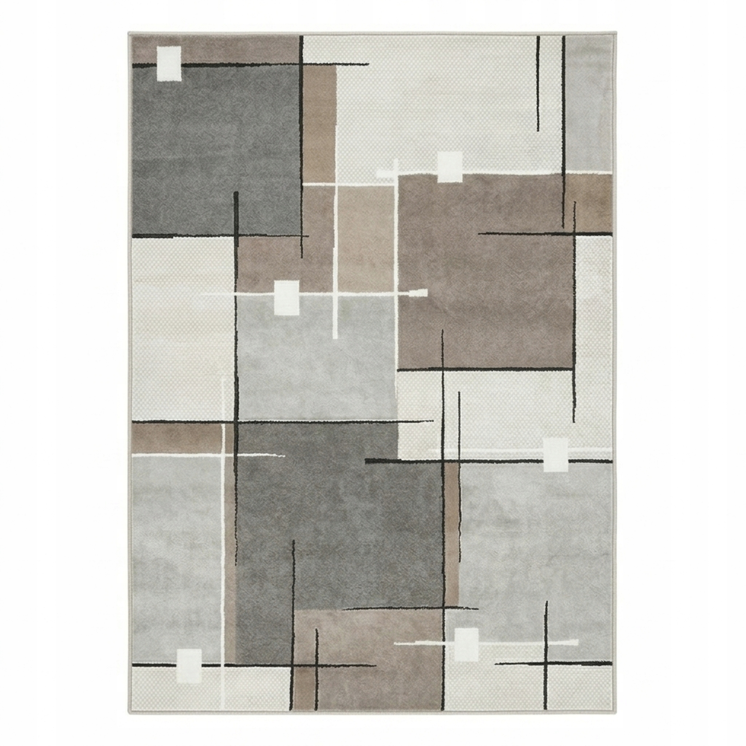 Koberec Do Obývacího Pokoje Ložnice 200x300 Šedo-béžový Moderní Geometrický