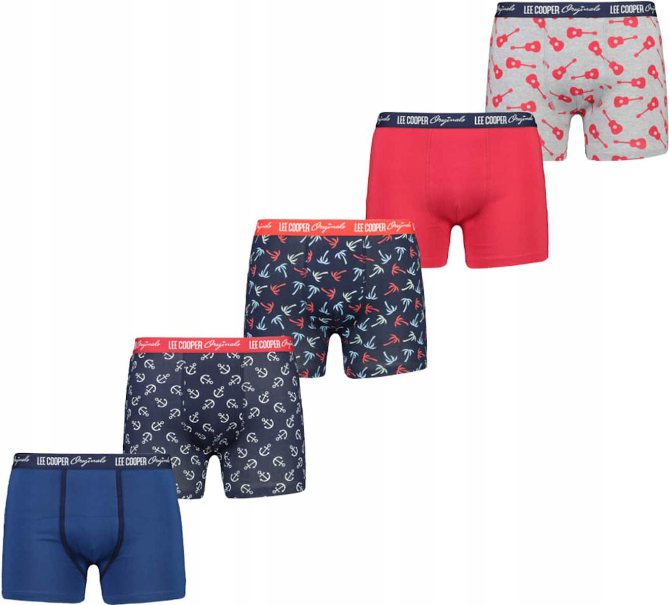 Bawełniane Bokserki Lee Cooper męskie bez guzików 5-PAK zestaw Jakość tu M
