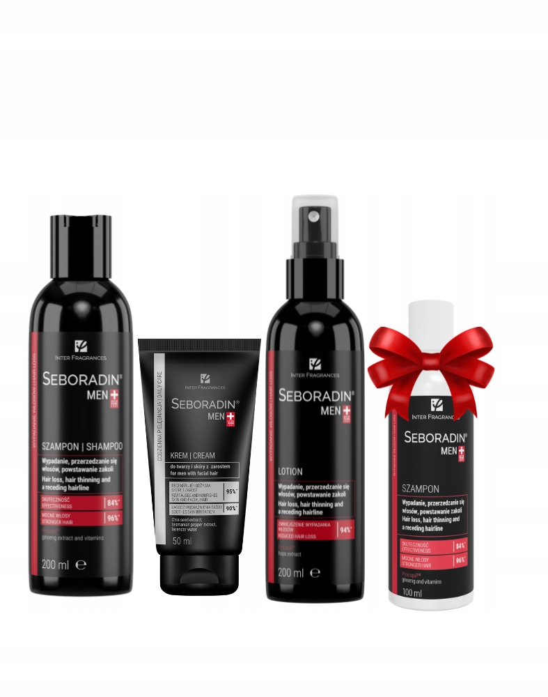 Szampon, lotion i krem do twarzy dla mężczyzn Seboradin Men