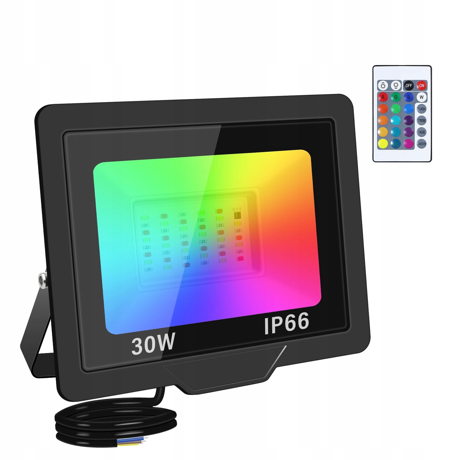 RIGIDON Wodoodporny Reflektor Lampa Z Pilotem 16 Kolorów 30W 3000LM x2 — miniatura 7