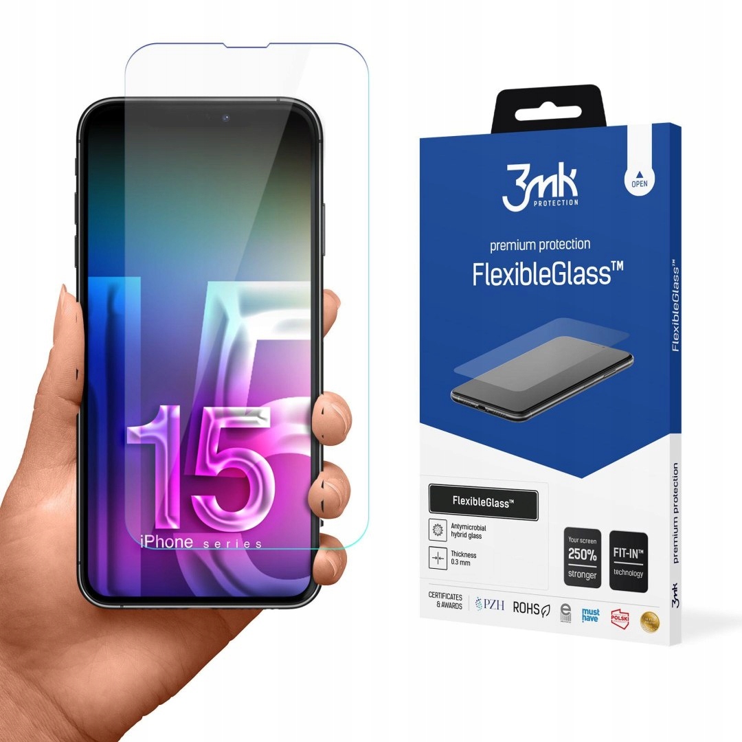 Szkło hybrydowe do Apple iPhone 15 Plus- 3mk FlexibleGlass