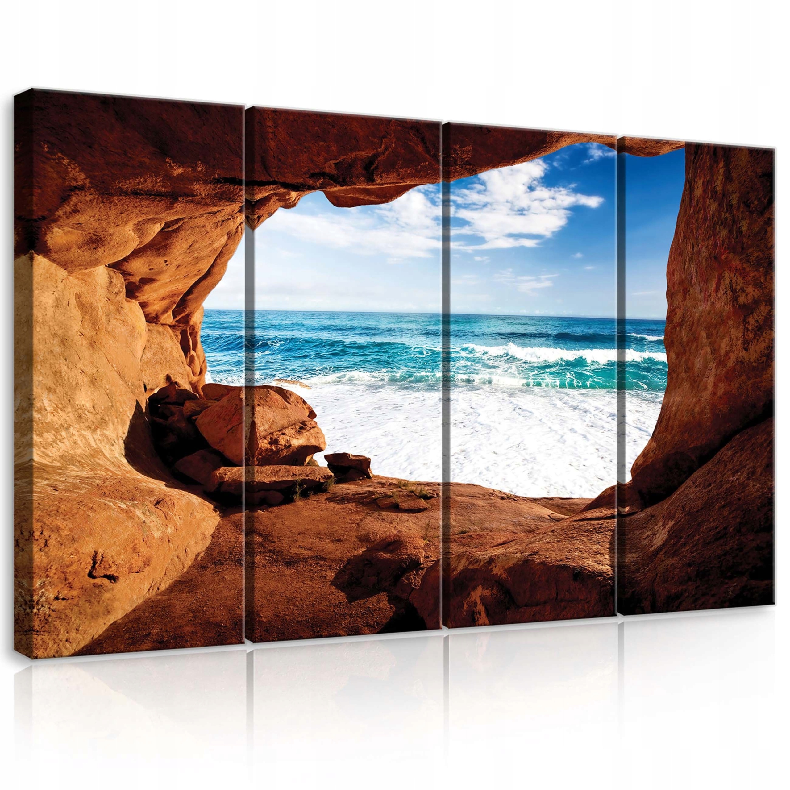 Obraz 120x80 Morská jaskyňa hrot pobrežie more vlny skaly príroda pokoj