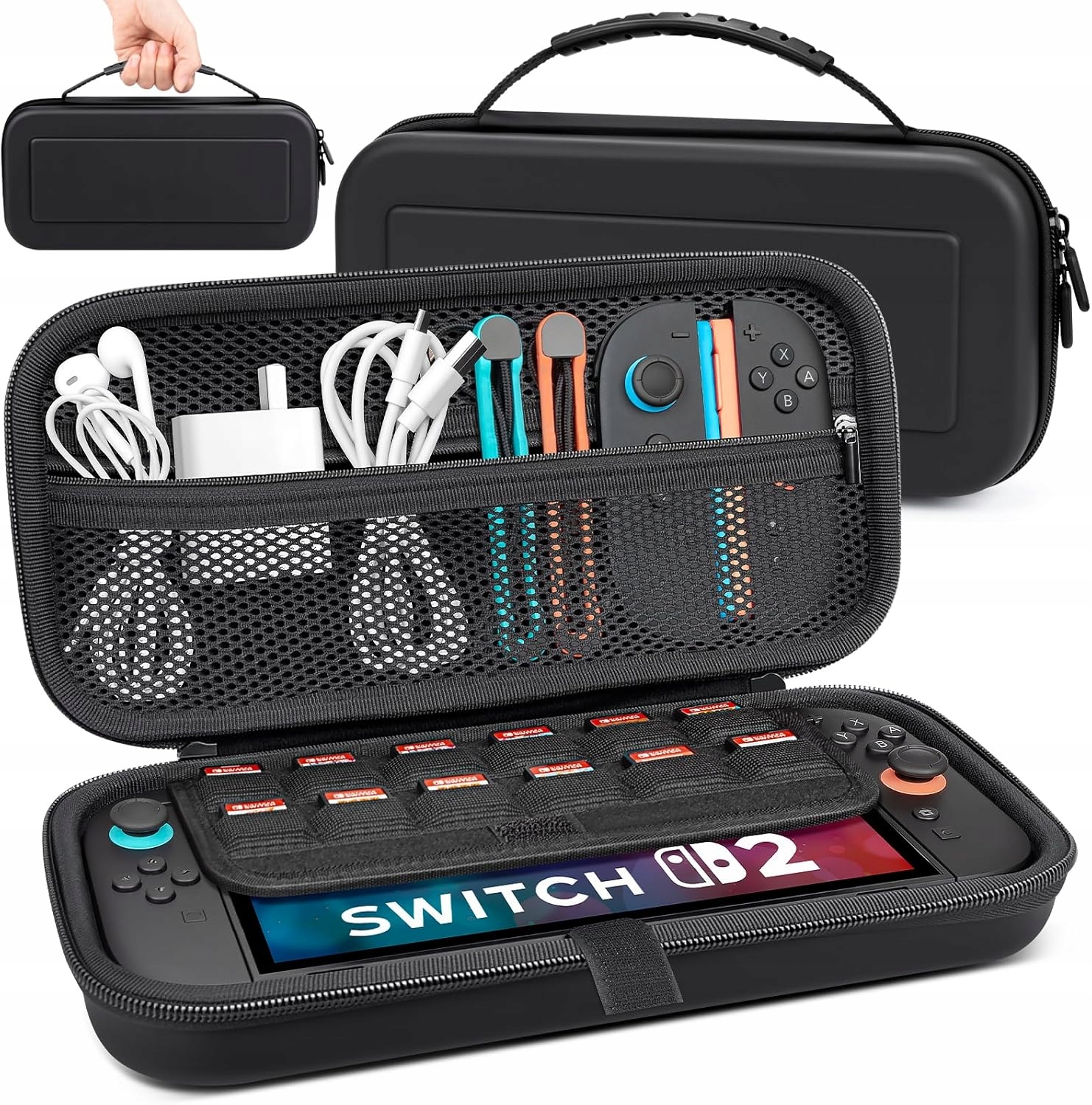 Etui do Nintendo Switch 2 Twarda Osłona z 12 Miejscami na Karty Gier