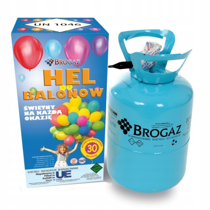 Butla z Helem jednorazowa do 30 balonów 0,25m3