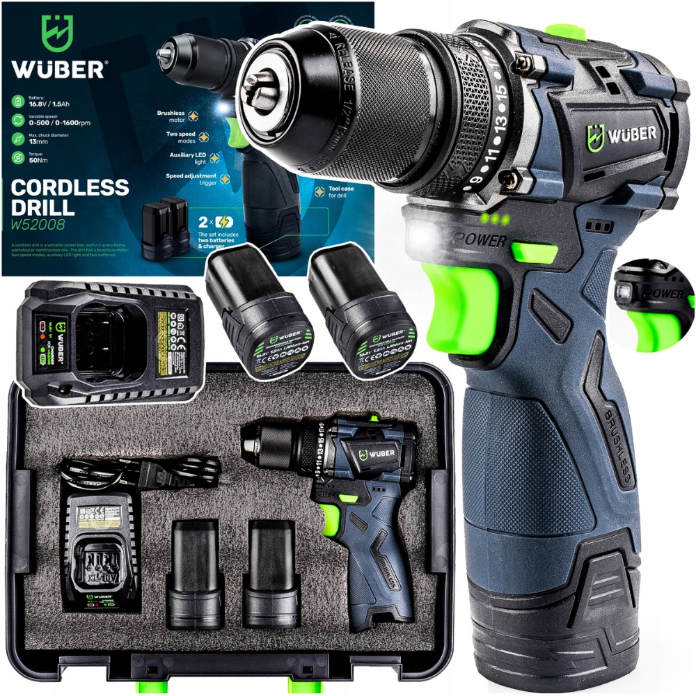 Aku Šroubovák aku vrtačka Bezkartáčový Sada