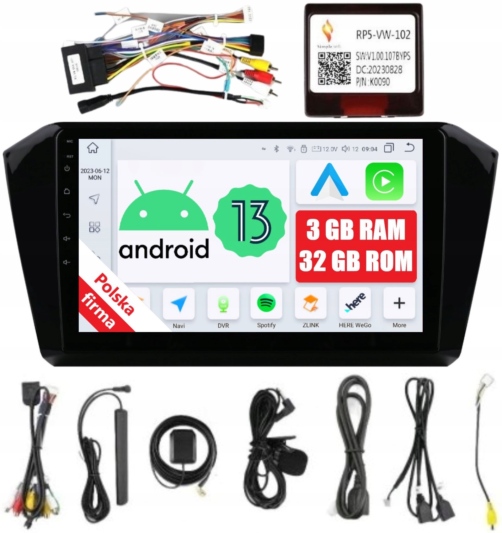 Rádio 2DIN Navigácia Android Volkswagen Passat B8 3/32 Gb Dsp Carplay Lte