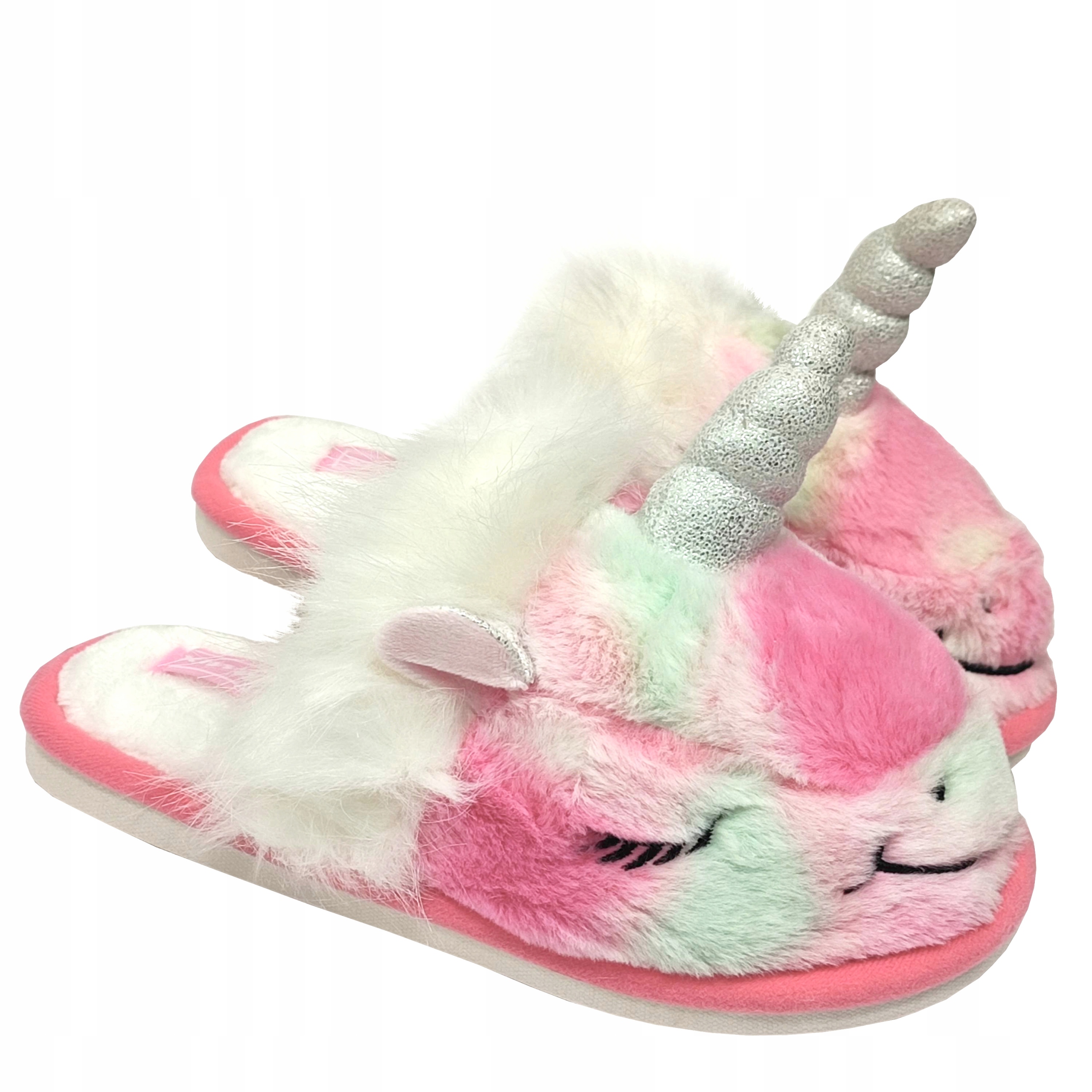 

Ciepłe Miękkie Kapcie Damskie Jednorożce fuksja 39