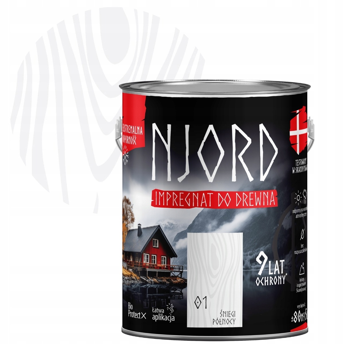 Njord Impregnační Přípravek Na Dřevo Pro 9 Let Ochrany, 5 L Sněhu Na Severu 01