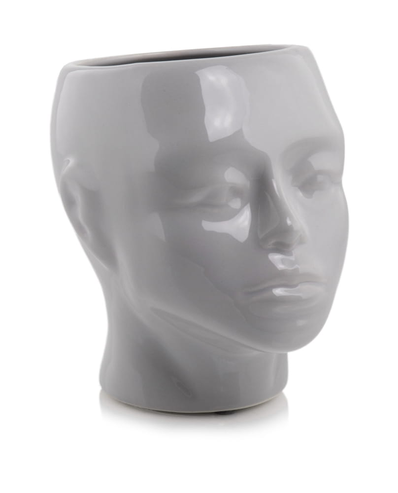 Oryginalna doniczka osłonka głowa szara