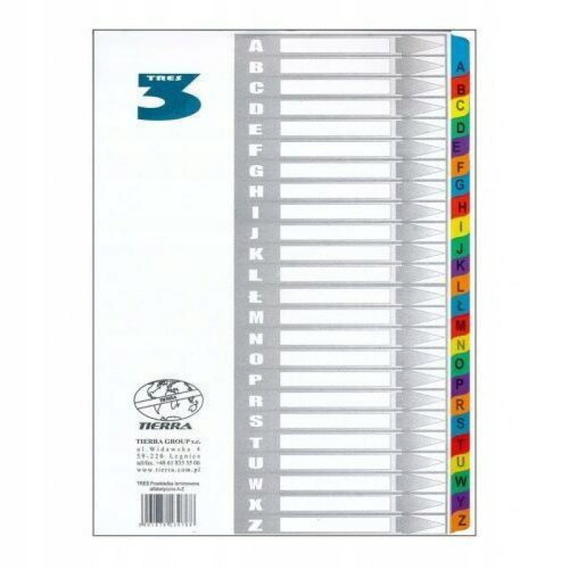 

Alfabetyczne Zakładki Indeksujące Laminowane A4