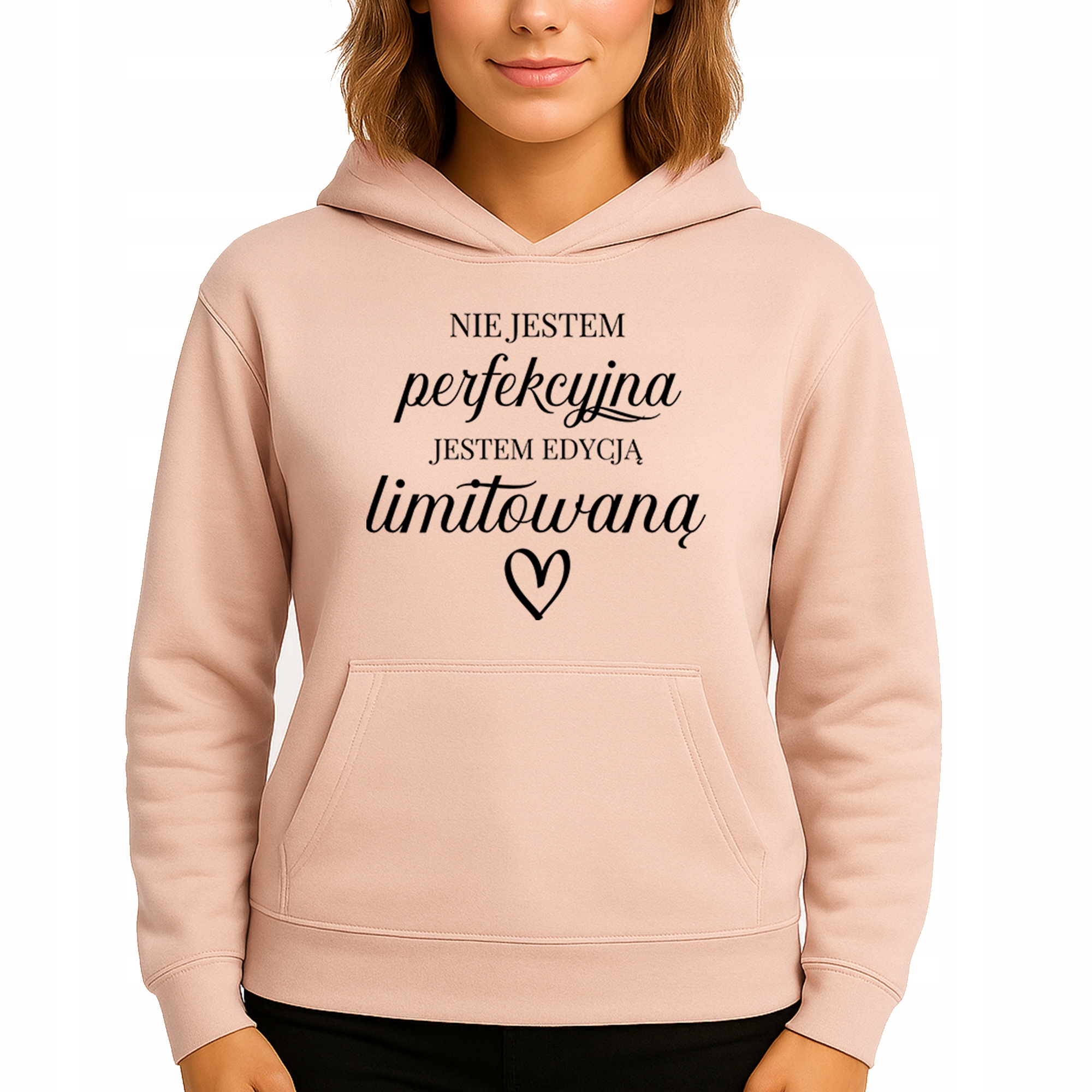 Mikina Broskvová Hoodie S Kapucí Jsem limitovaná edice M
