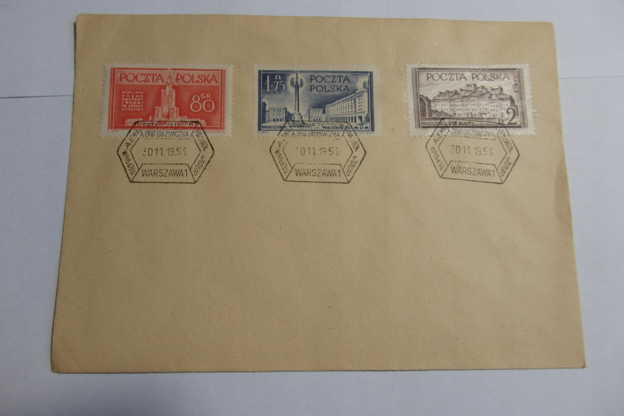 FDC z Fi 686-688, kas. 1953r. B9056