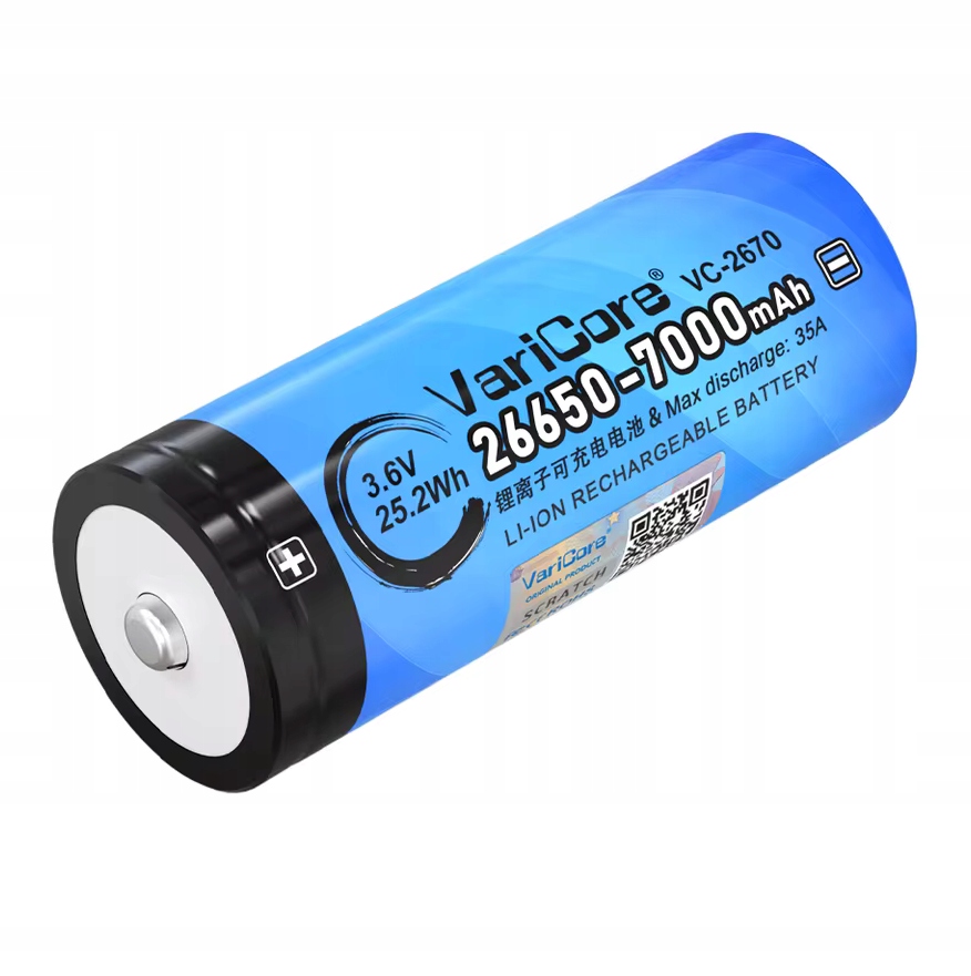 Akumulátor baterie s článkem VariCore VC-2670 Plus 26650 Li-ion 3.7V 4 ks