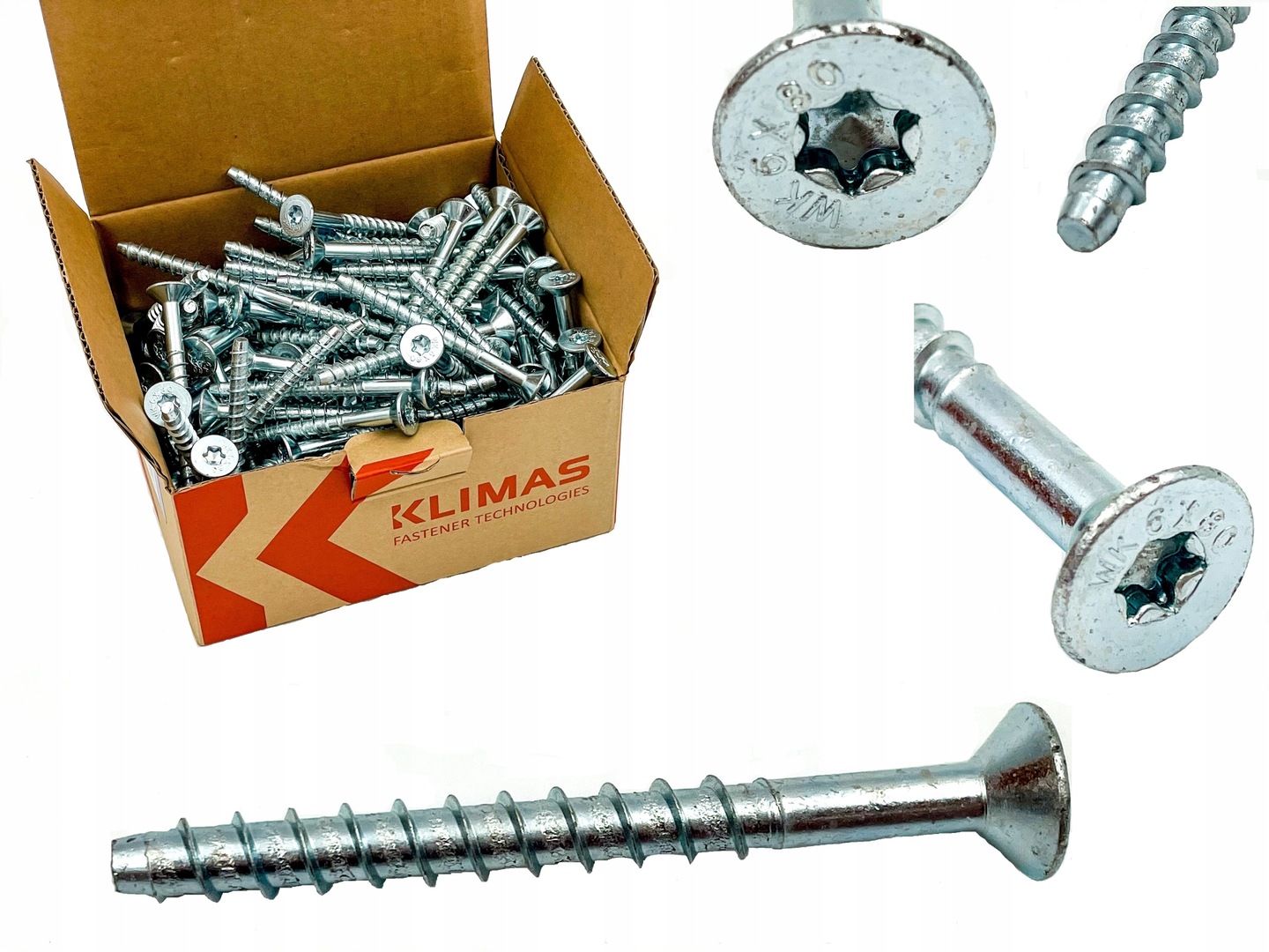 Skrutky do betónu s plochou hlavou, zásuvka Tx 10x110 mm 50 Ks Skrutka met