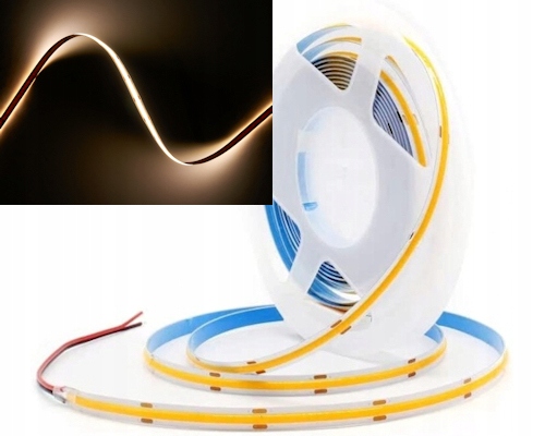 Taśma LED Neon COB 24V 1m 480 diod 3000K BIAŁA CIEPŁA 8MM LINIA ŚWIATŁA