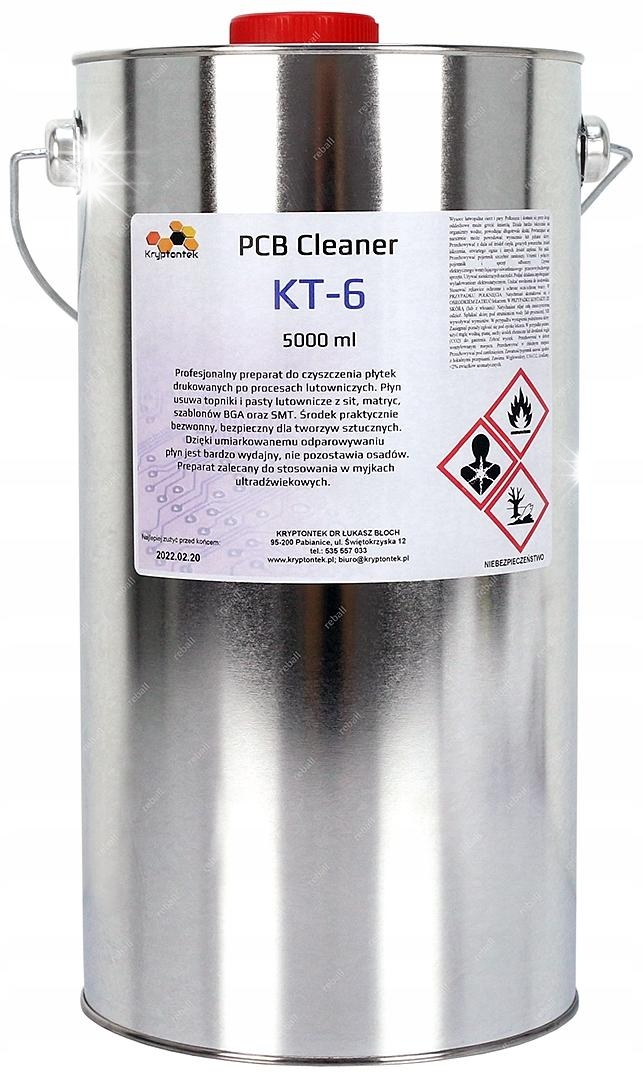 KT-6 5000ml PCB CLEANER CZYŚCI TOPNIKI PASTY FLUXY