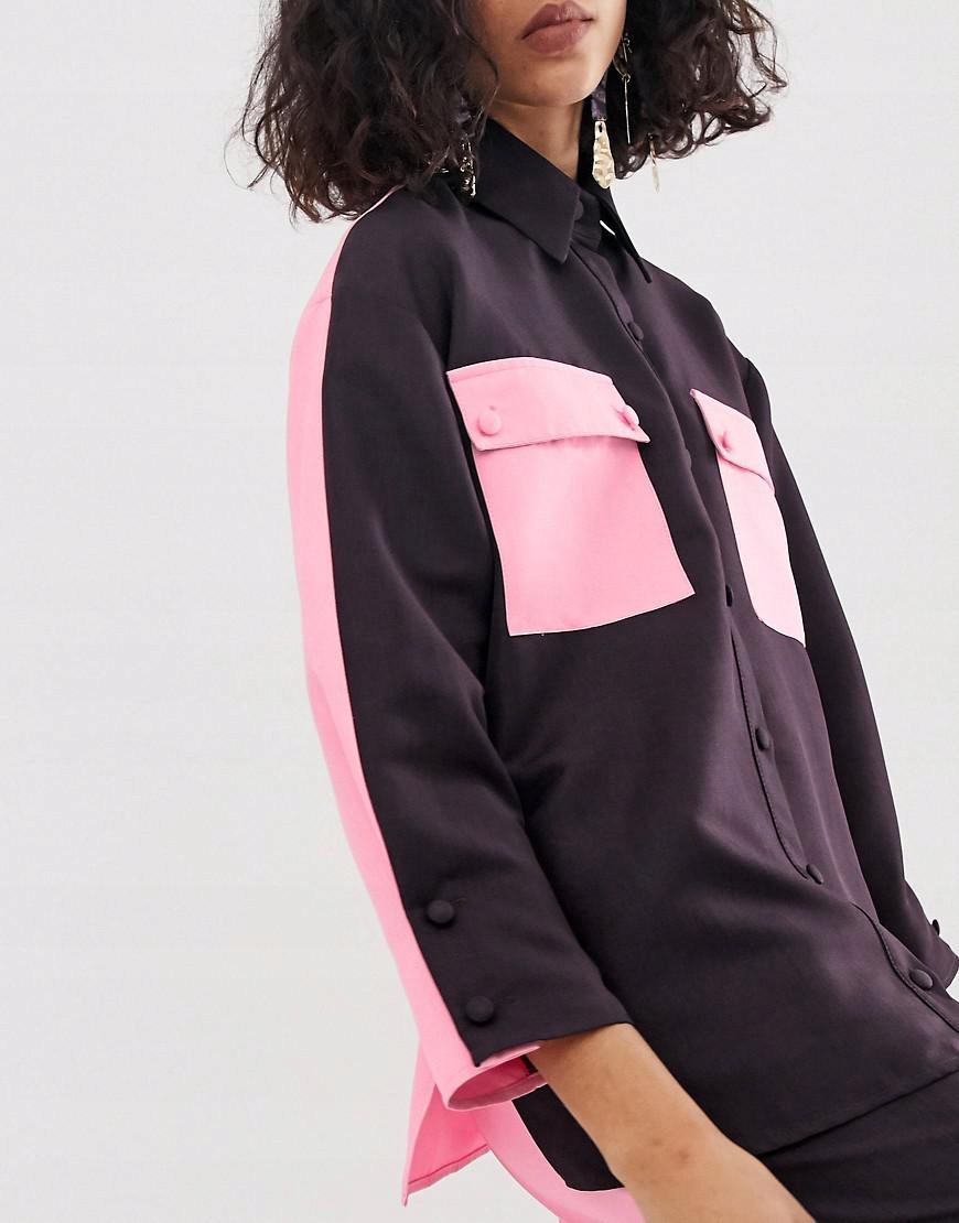 L5B119*KOSZULA RÓŻOWO-FIOLETOWA CASUAL Marka inna