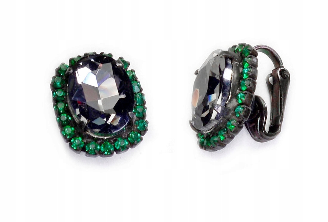 

Klipsy Szare Zielone Przy Uchu Owalne Jablonex