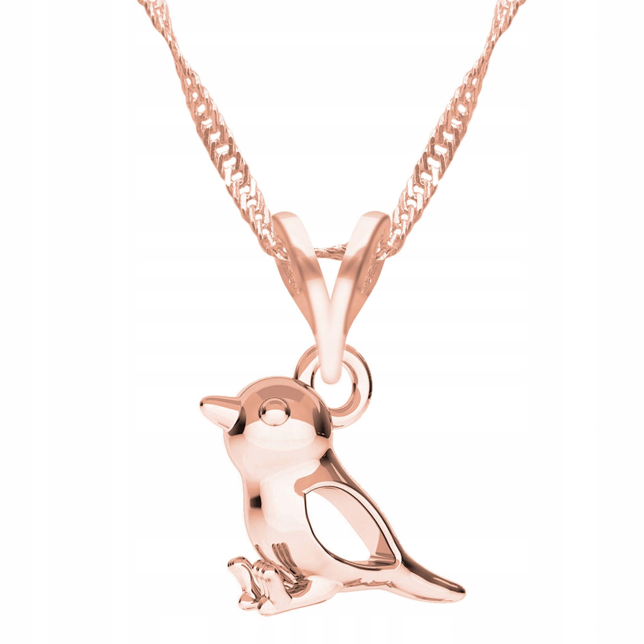 Pozlacený náhrdelník s vrabcem Vrabec Pták Zvíře Ptáček Stříbro 925