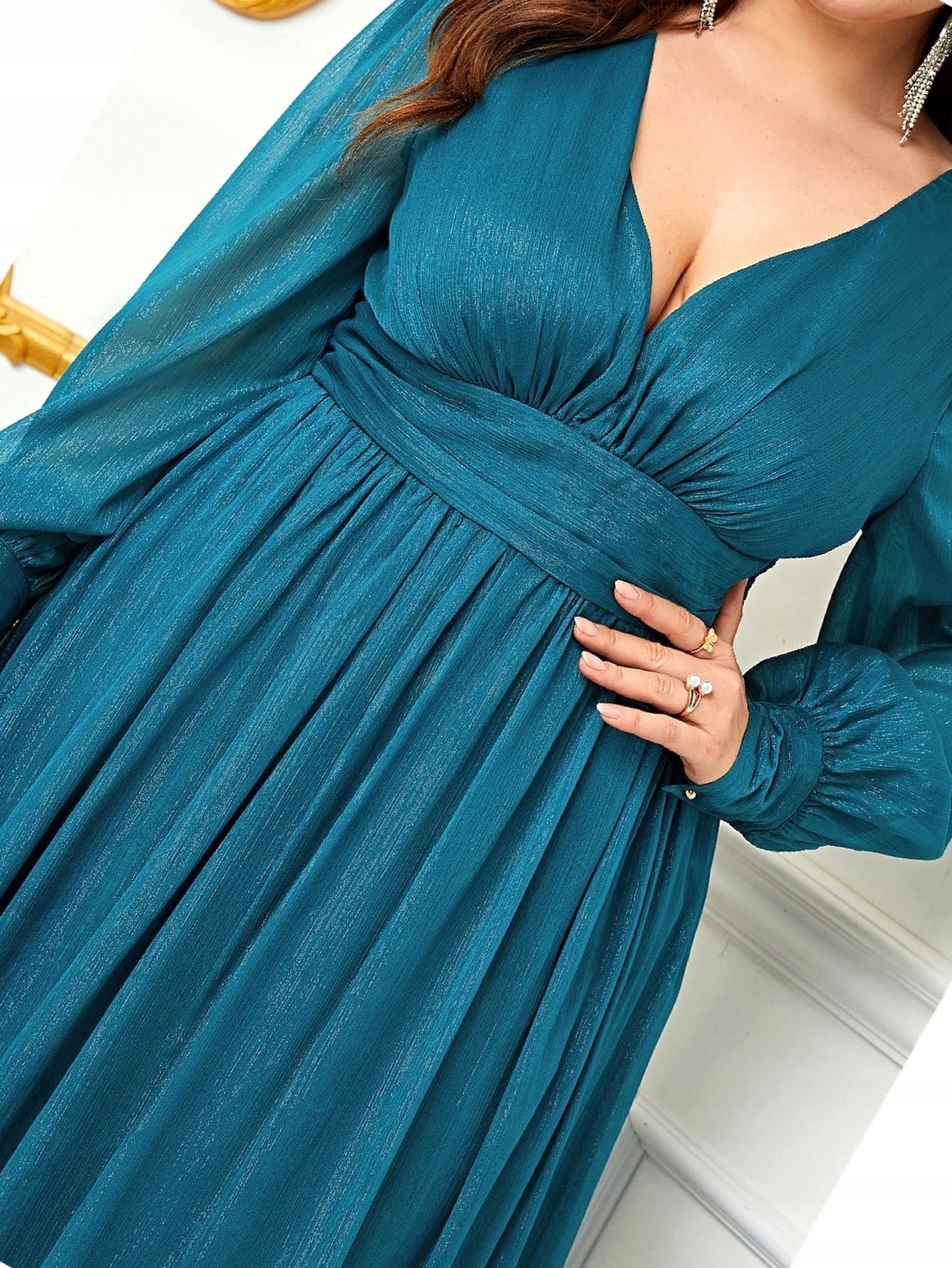 Šaty Faeriesty Šifonová Večerní Dlouhá Rozšířená Lesklá 4XL