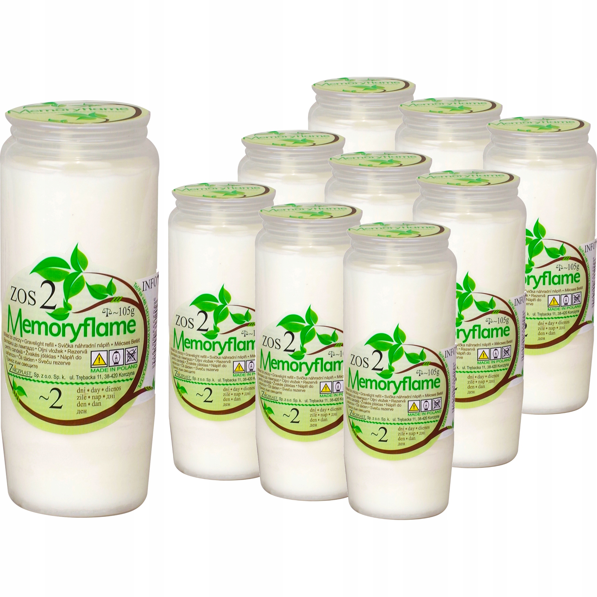 

10 Sztuk Wkłady do Zniczy Olejowe Całoroczne 2 dni