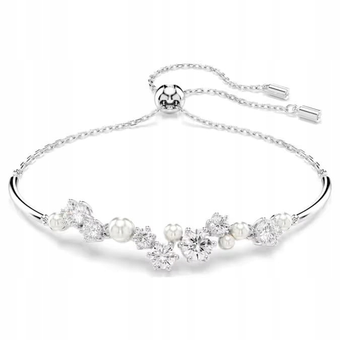 Náramek Swarovski typu bangle Constella křišťál bílý ocel rhodiovaný M