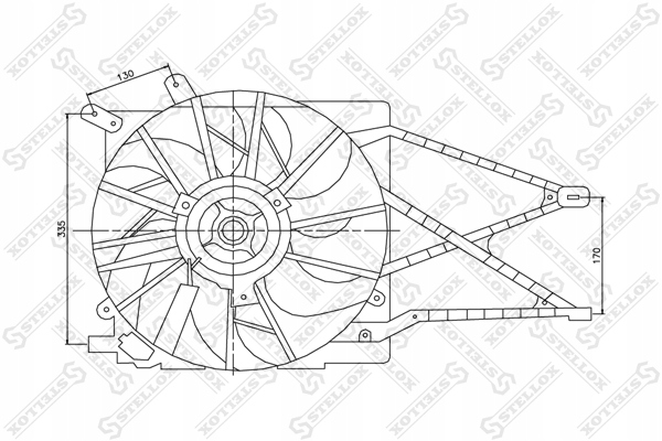 Ventilátor chladiča Opel Astra/Zafira 1.6-2.2 98-