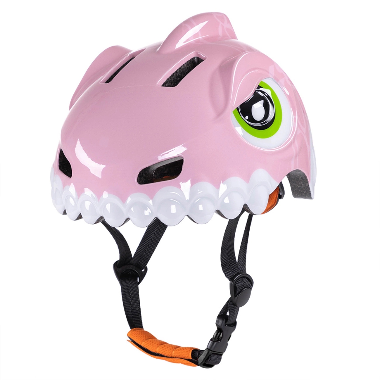 Dětská cyklistická přilba Wozinsky s motivem dinosaurus 52-56 cm růžová