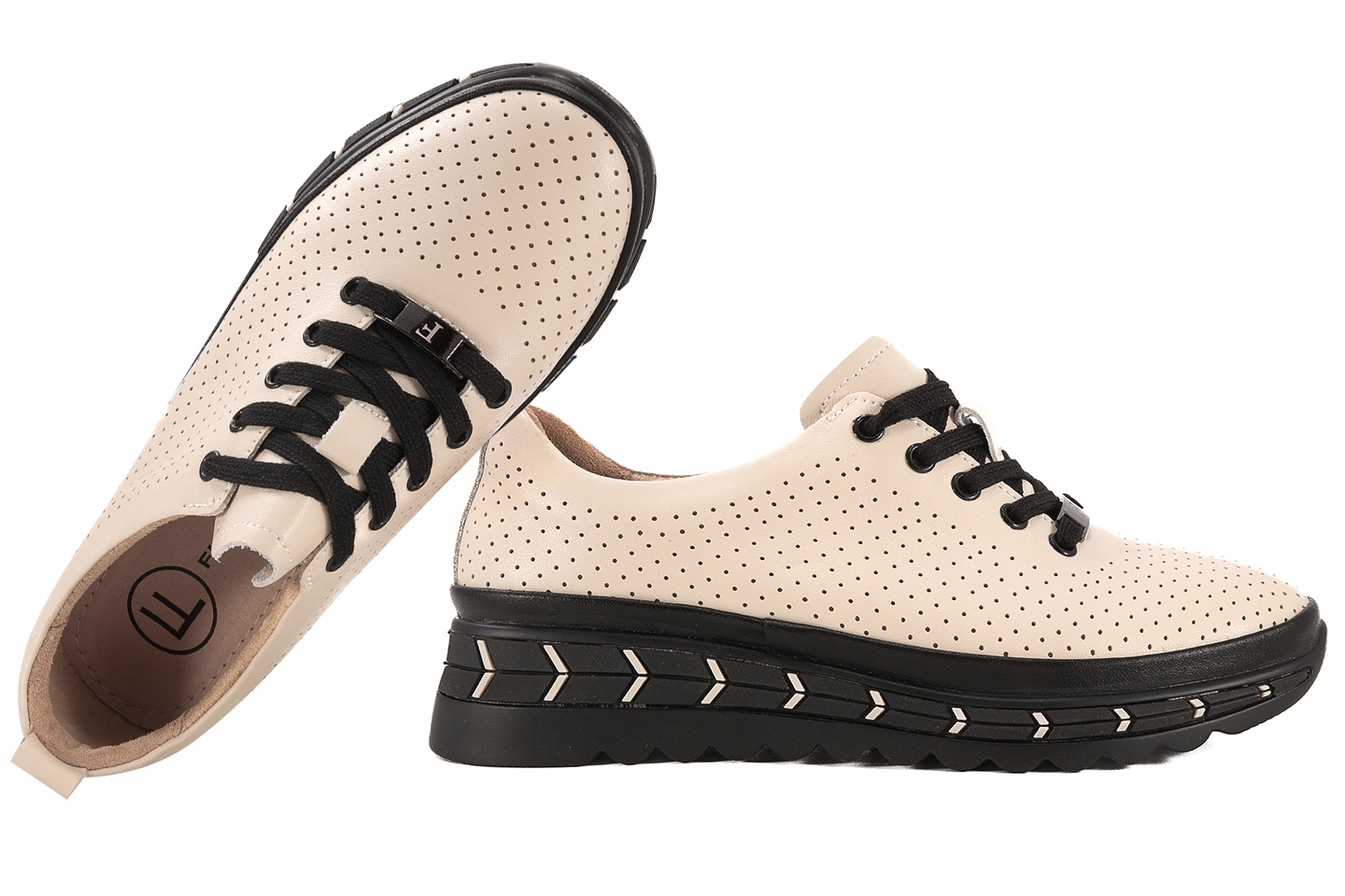 Filippo DP6800 Dámské Polobotky Sneakers Na Platformě Kožené béžové 40 B