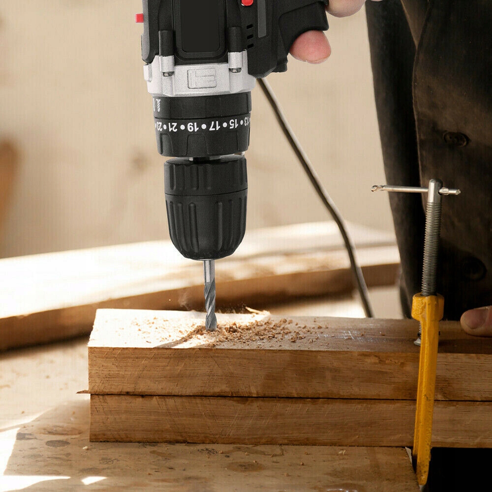 PRZENOŚNA WIERTARKO-WKRĘTARKA AKUMULATOROWA MOCNA 2 PRĘDKOŚĆ 48V Z 2X AKU Zasilanie akumulatorowe