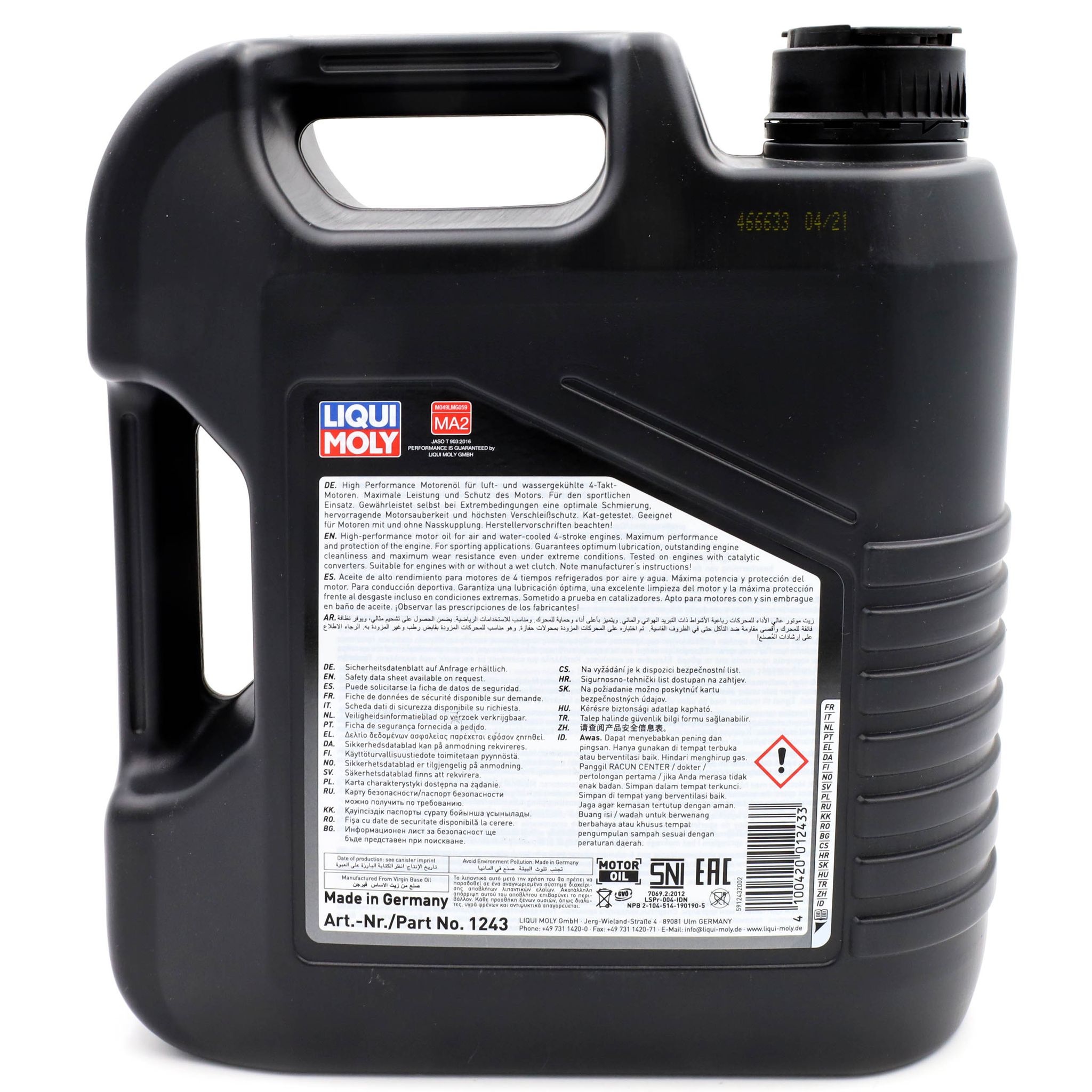 Olej Silnikowy Liqui Moly Racing 4T 1243 10w40 4L Rodzaj półsyntetyczne