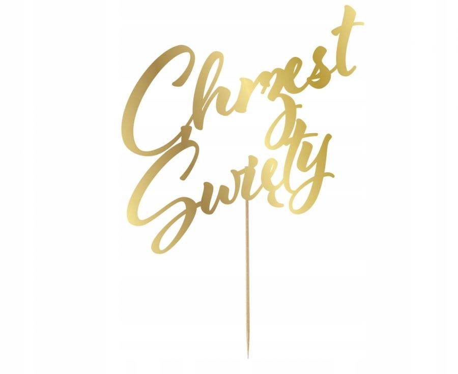 Papierowy Topper na Tort CHRZEST ŚWIĘTY złoty