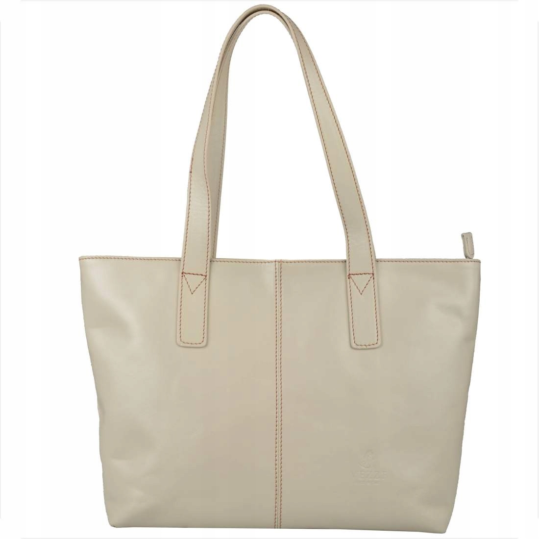 Kabelka z přírodní kůže shopper XL světle béžová Vezze