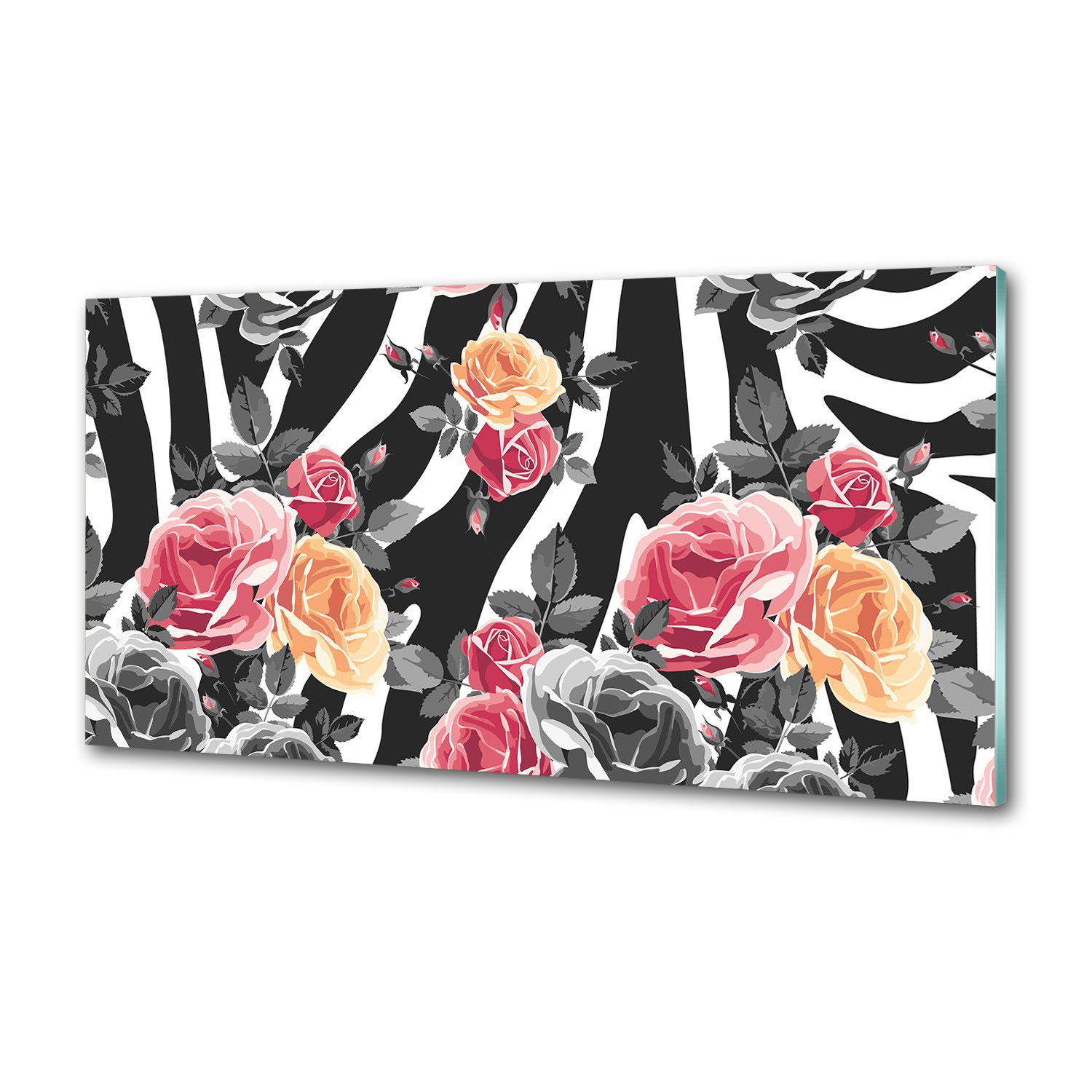 Panel do kuchyne Ruže v pozadí zebra 120x60 cm Lepidlo