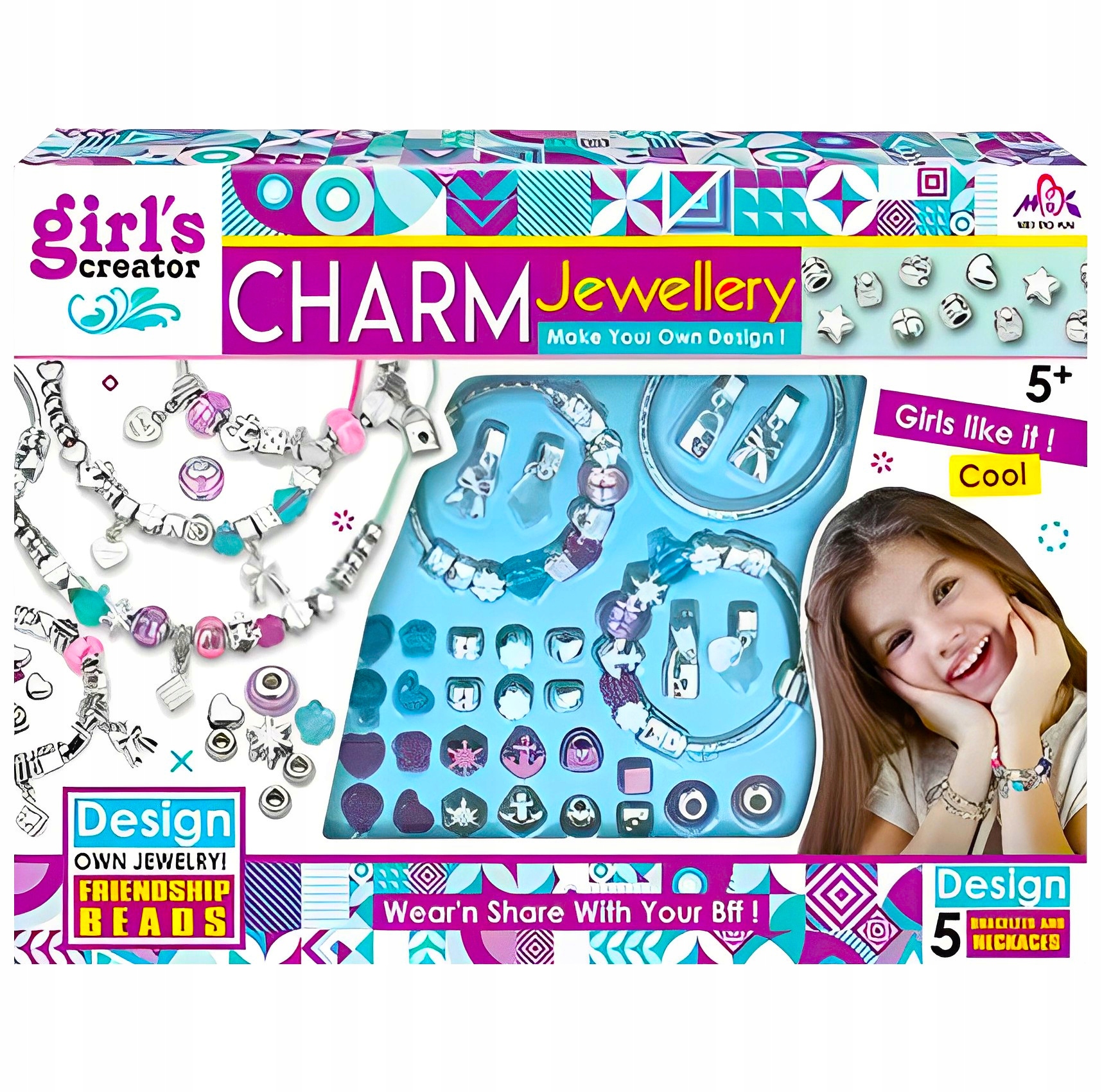 ZESTAW DO ROBIENIA BRANSOLETEK KORALIKI ZAWIESZKI RZEMYK CHARMS XXL 115 EL. Kod producenta MA0078