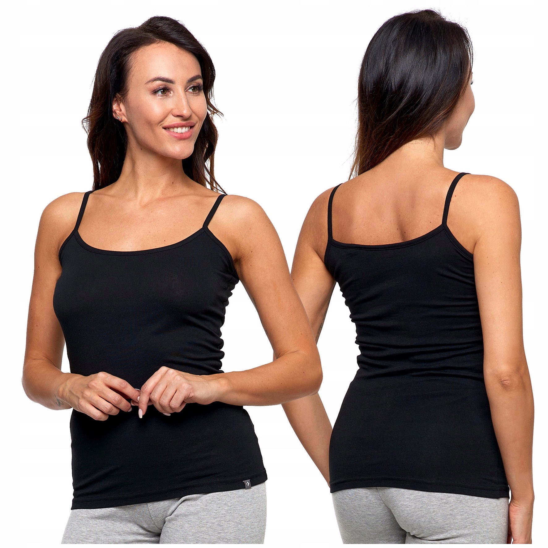 KOSZULKA DAMSKA TANK-TOP BAWEŁNA CIENKIE RAMIĄCZKA OKRĄGŁY DEKOLT MORAJ S