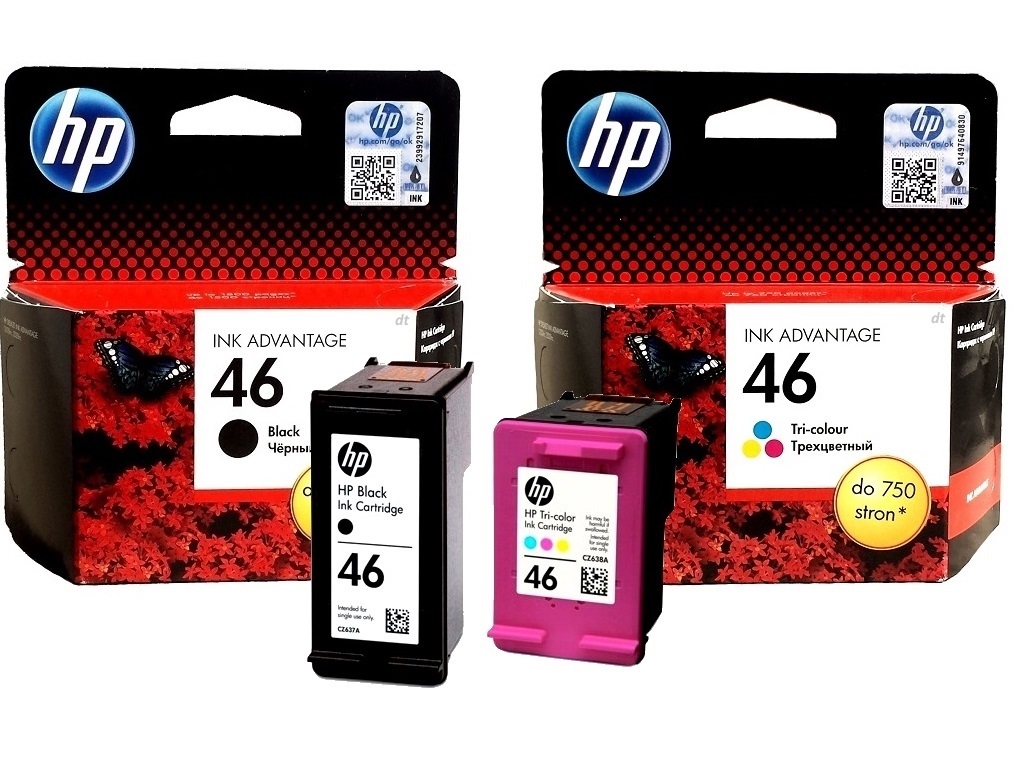 

2x Tusz 46 Hp Deskjet Ink Advantage 2520hc 2020hc