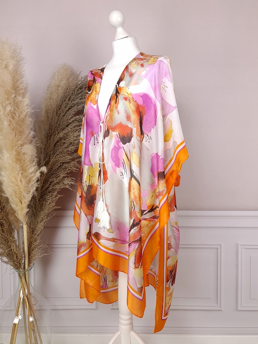 JEDWABNE PAREO CHUSTA TUNIKA PLAŻOWA BOHO KOLORY Wzór dominujący mix wzorów