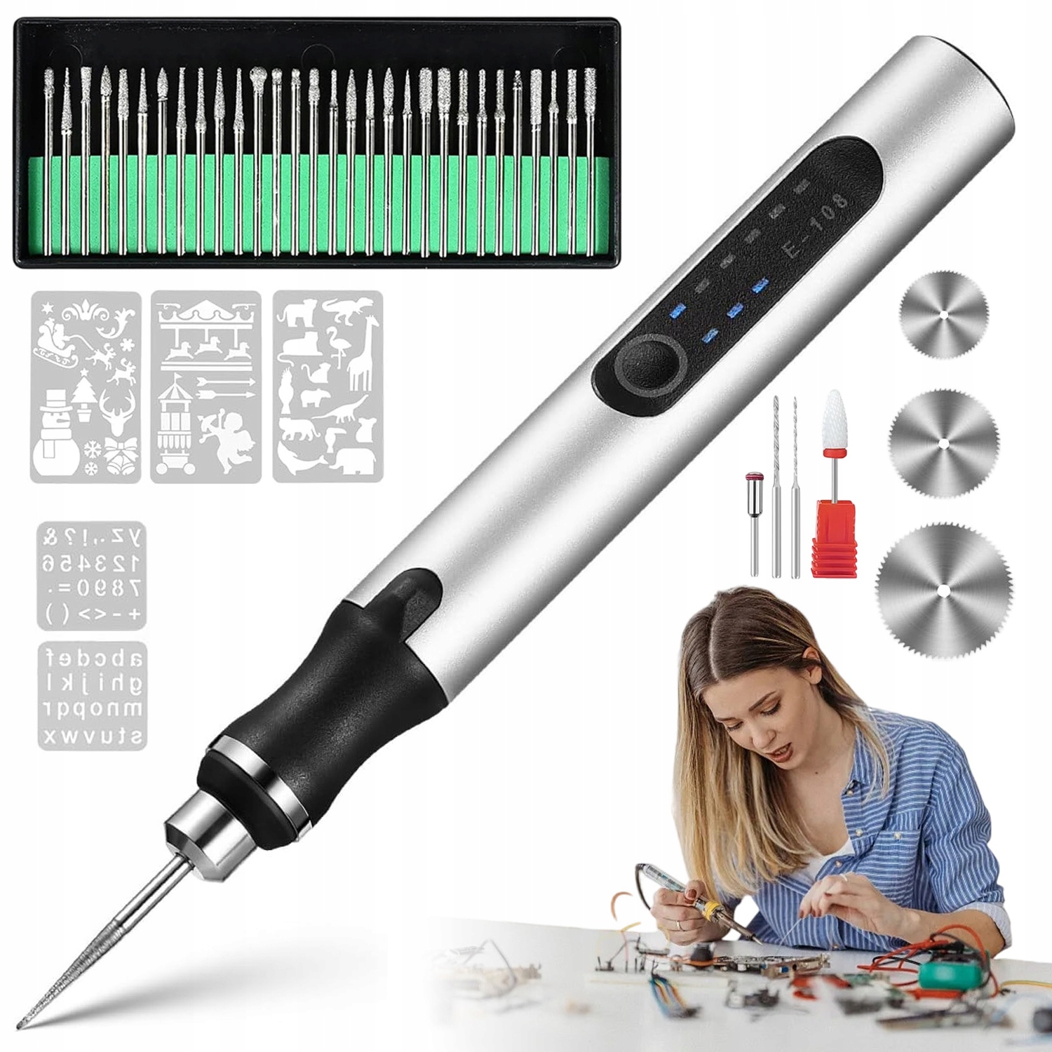 Elektrický Nástroj Na Leštění Leštícího Pera, 3 Rychlosti, Sada
